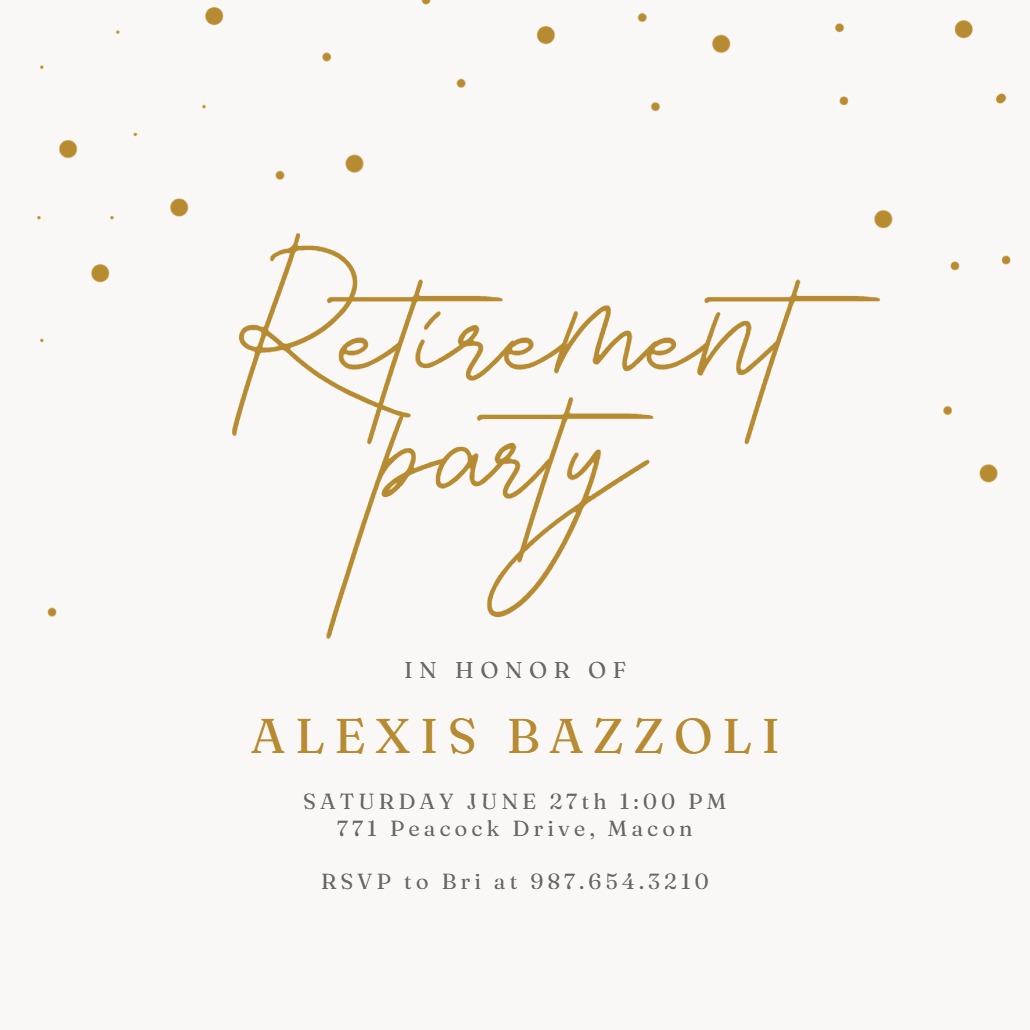 Hint of Handmade - Retirement & Farewell Party Invitation Template ...