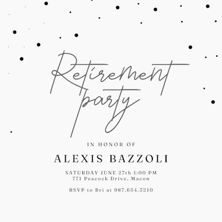 Stylish Script - Retirement & Farewell Party Invitation Template (Free ...