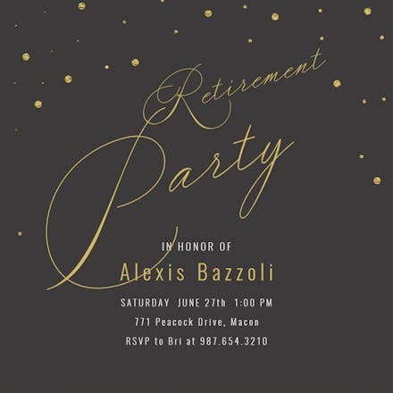 Stylish Script - Retirement & Farewell Party Invitation Template (Free ...