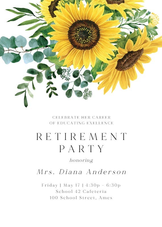 Sunny day - retirement & farewell party invitation