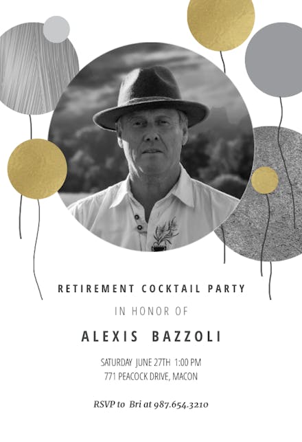 Surrealism balloons - Retirement & Farewell Party Invitation