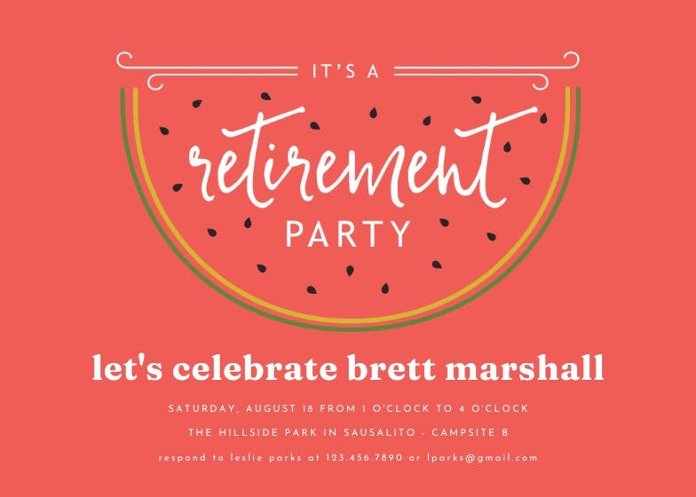 Sweet retirement -  invitación para jubilación