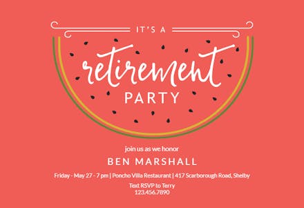 Sweet retirement - Retirement & Farewell Party Invitation