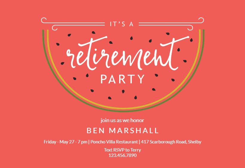 Sweet retirement - retirement & farewell party invitation
