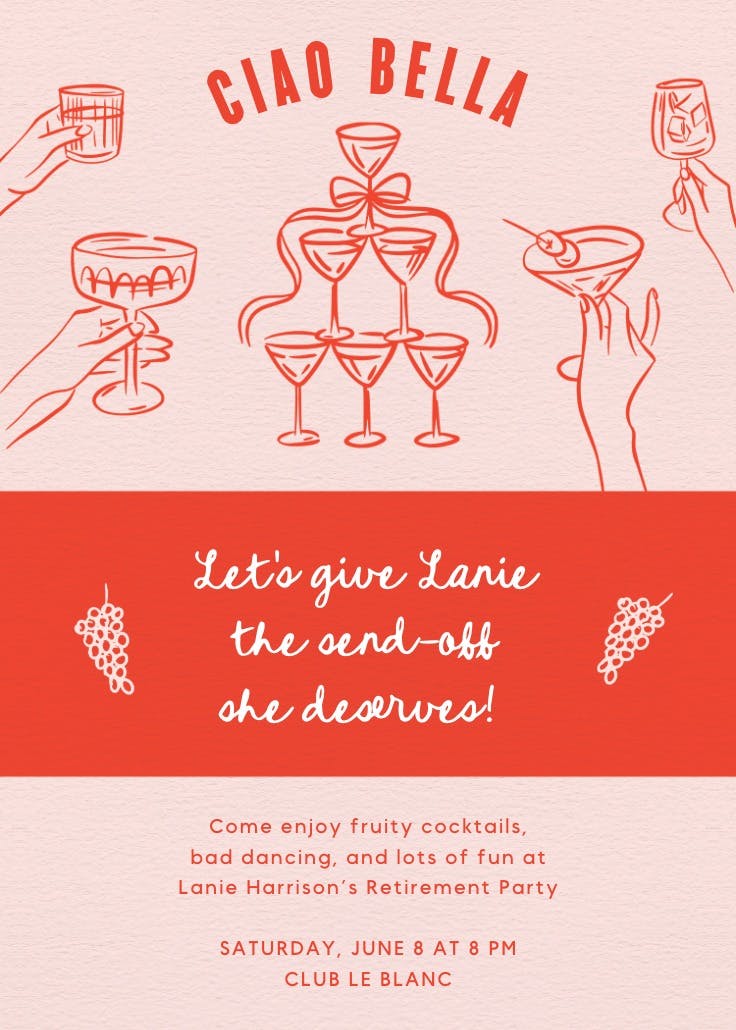 Toast in style - invitación para jubilación