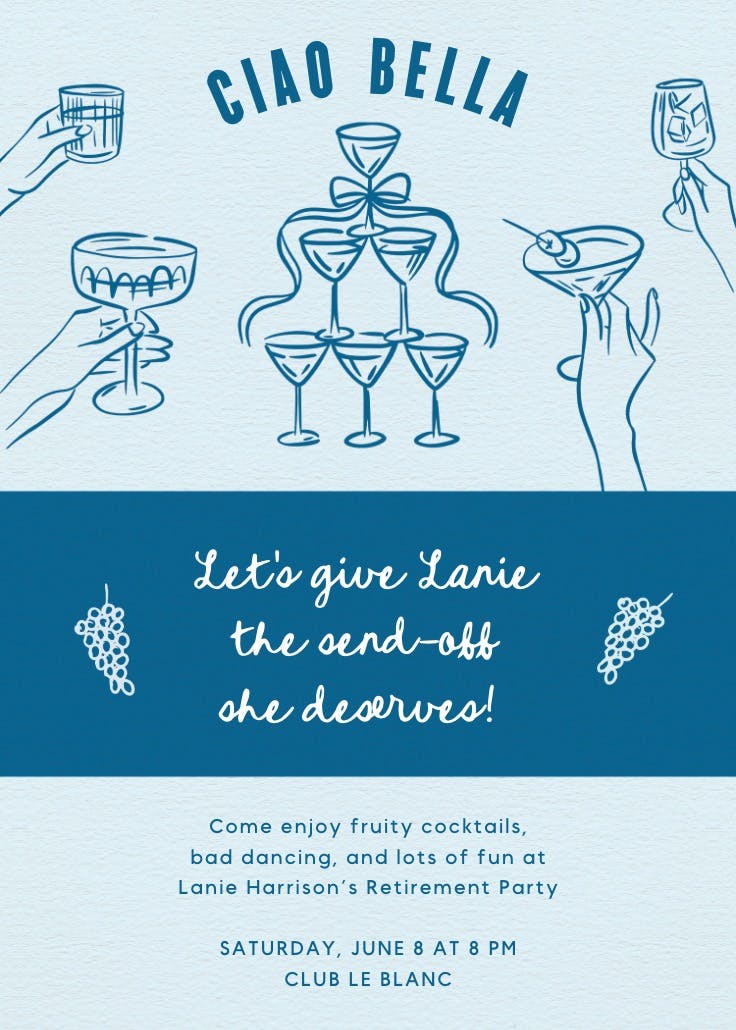 Toast in style - invitación para jubilación