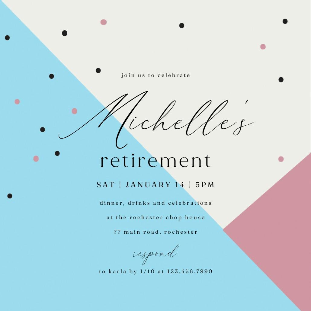 Tri tone - retirement & farewell party invitation