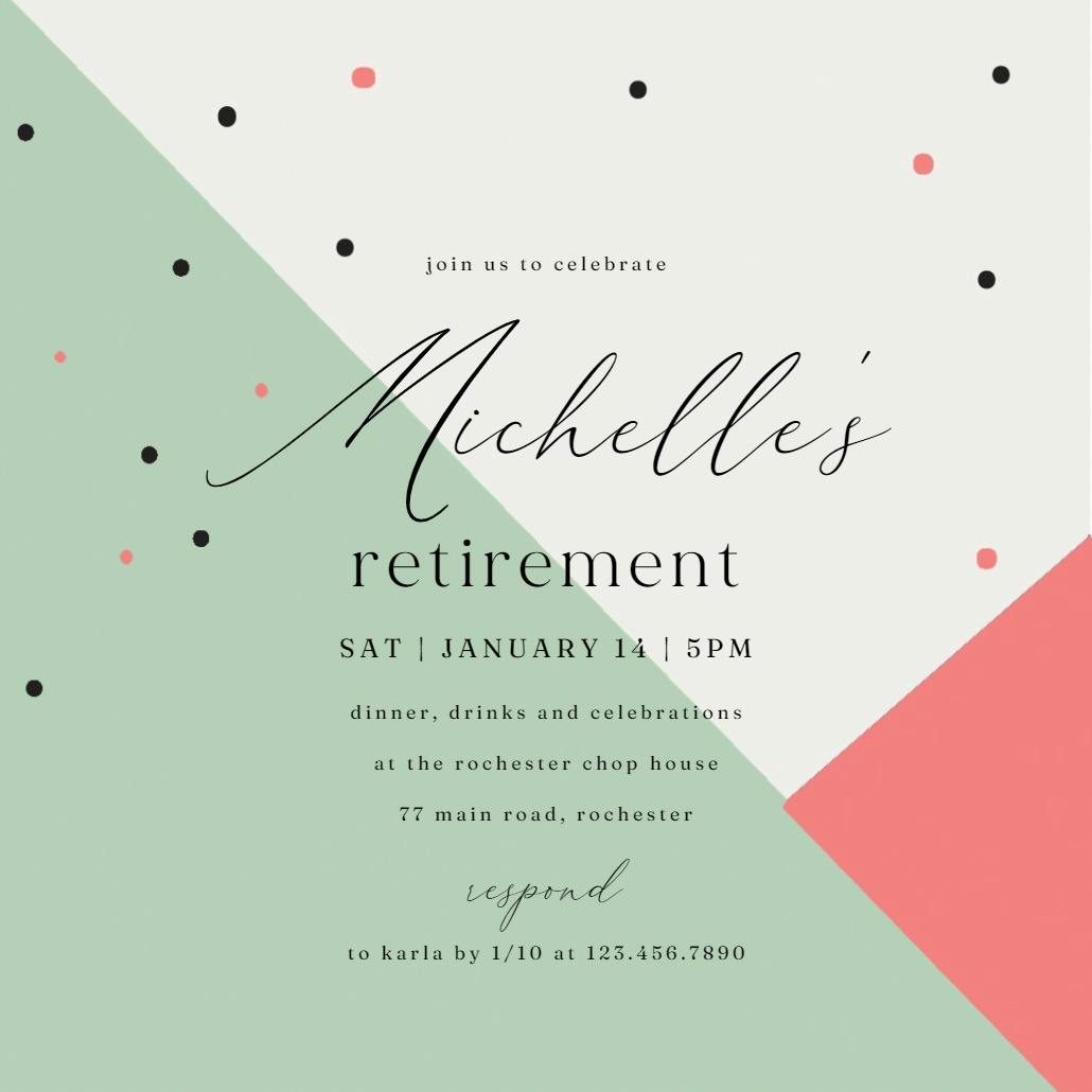 Tri tone - retirement & farewell party invitation