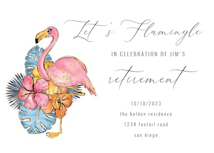 Tropical Flamingo - Retirement & Farewell Party Invitation
