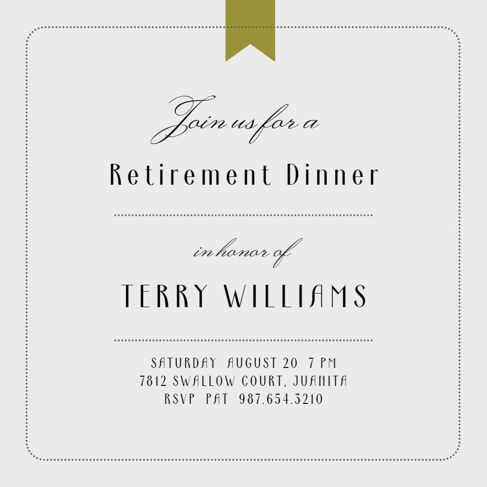 Understated style - retirement & farewell party invitation
