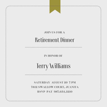 Understated Style - Retirement & Farewell Party Invitation