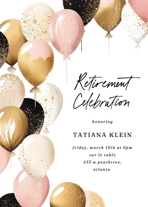 Up, up, and away - retirement & farewell party invitation