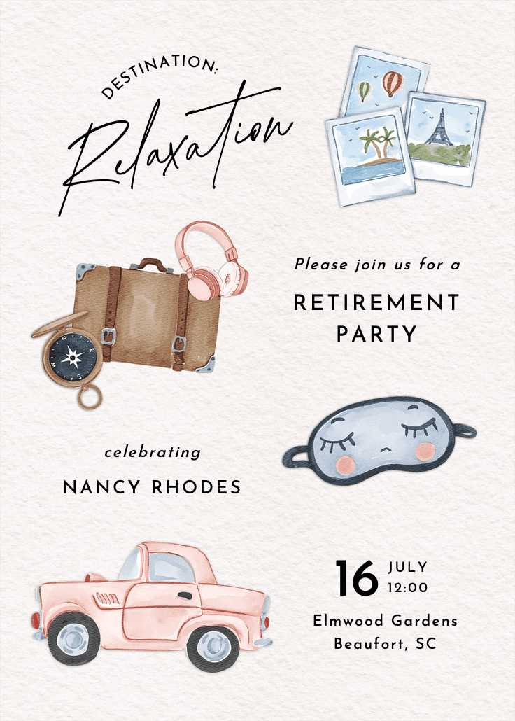 Vacation retreat - party invitation