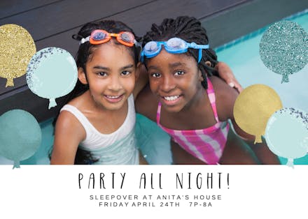 Balloons happiness - Sleepover Party Invitation