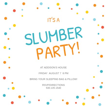Candy Dots - Sleepover Party Invitation