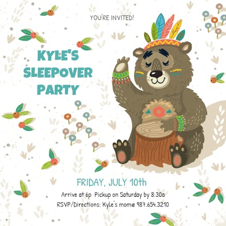 Chief Reveille - Sleepover Party Invitation