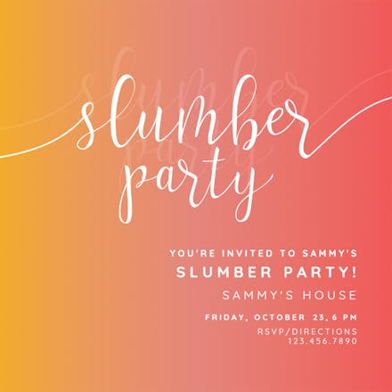 Dream Gradient - Sleepover Party Invitation