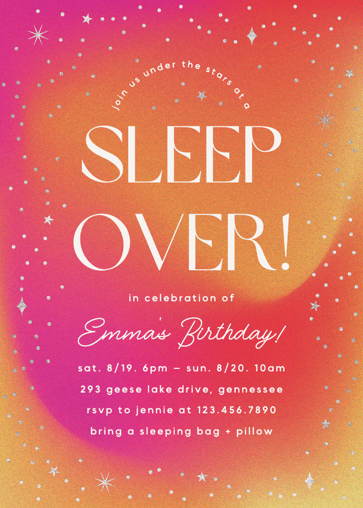 Dreamy night - invitation