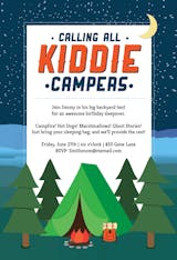 Camping Tent Printable Party Invitation Template Free