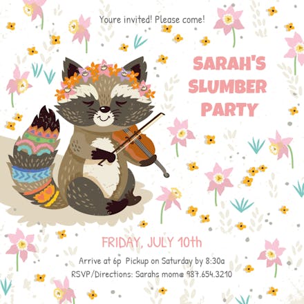Party Critter - Sleepover Party Invitation