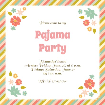 Party Pastels - Sleepover Party Invitation