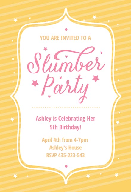 Party Stars - Sleepover Party Invitation