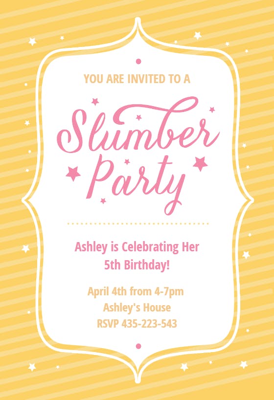 Party stars -  invitación de cumpleaños