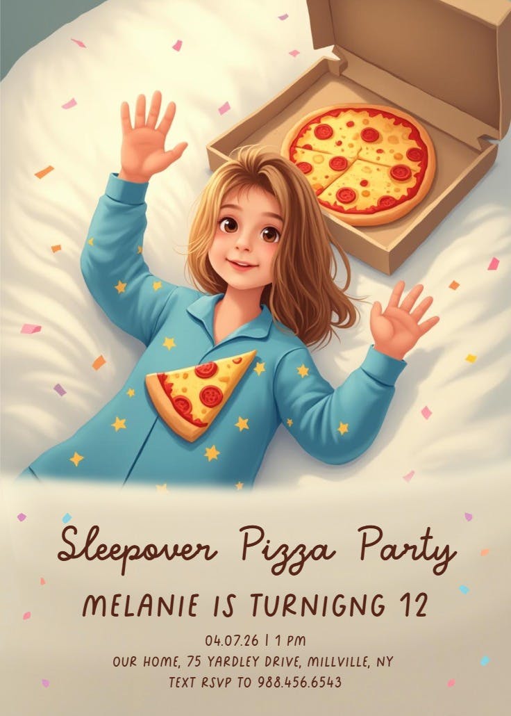 Pizza dreams - invitation