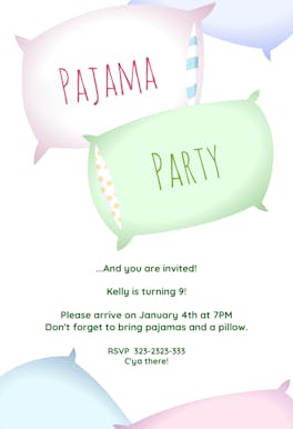 Sleepover Party - Free Sleepover Party Invitation Template | Greetings ...