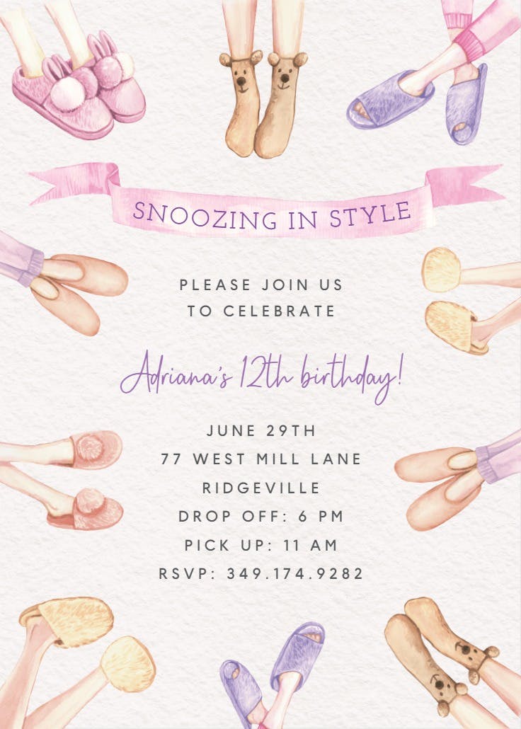 Snoozing in style - invitation