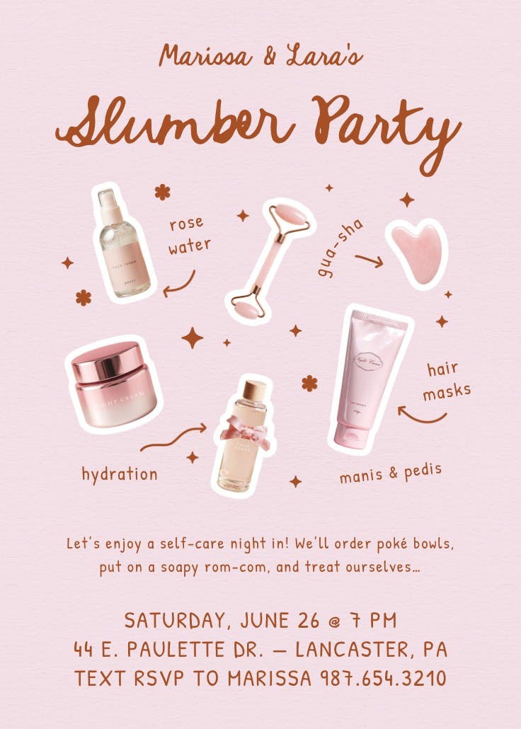 The goods - invitación para pijamadas