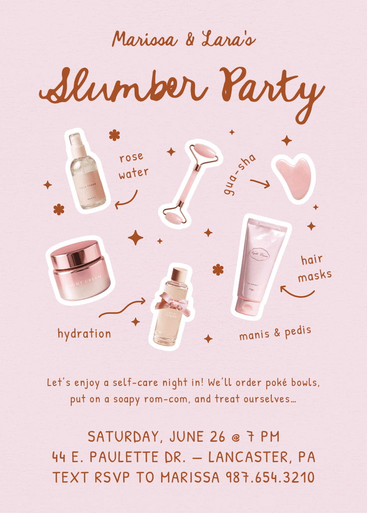 The goods - invitación para pijamadas