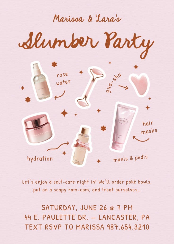 The goods - invitación para pijamadas