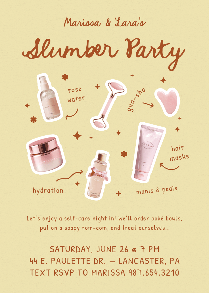 The goods - invitación para pijamadas