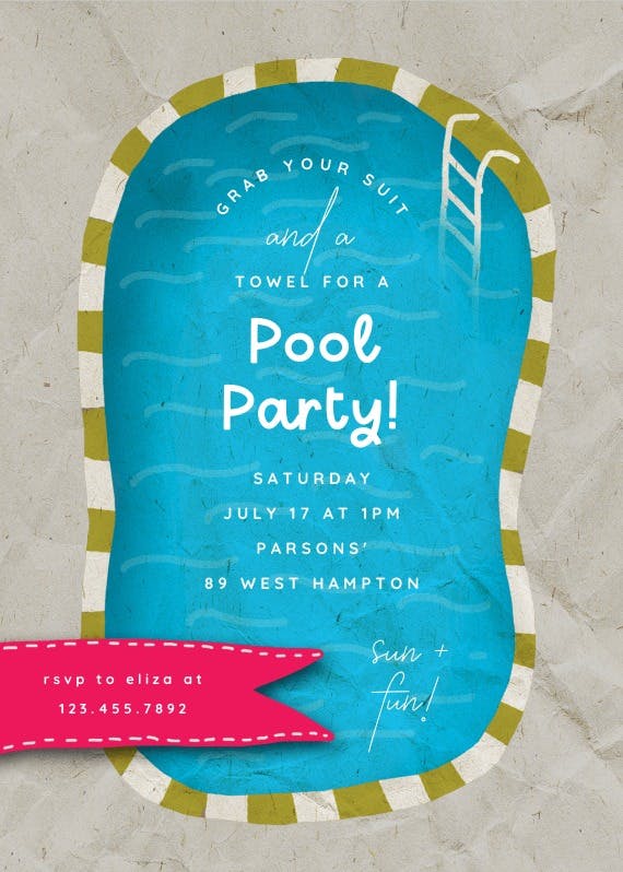 A pool - party invitation