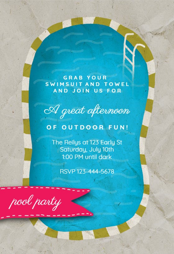 A pool - party invitation