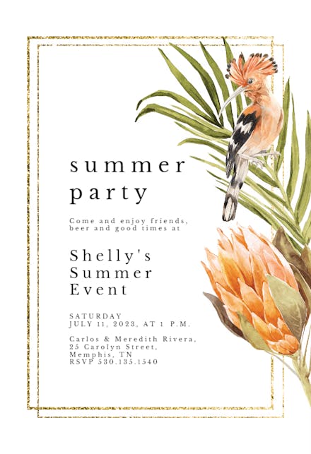 African Summer - Luau Party Invitation
