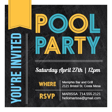 American Pool Party - Pool Party Invitation