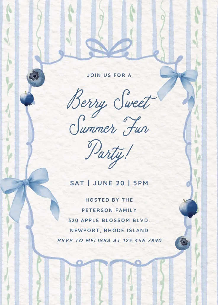 Berry sweetest - invitación para pool party