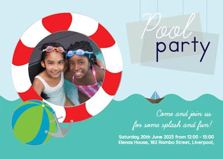 Buoys and Gulls - Pool Party Invitation