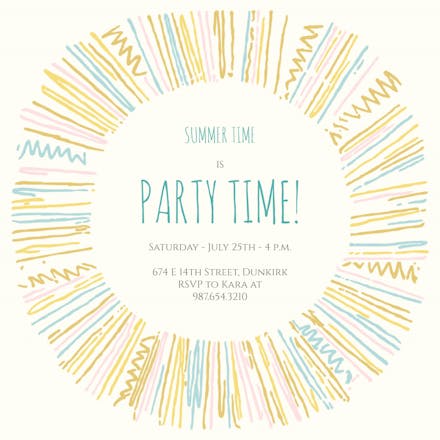 Burst of Sunshine - Pool Party Invitation