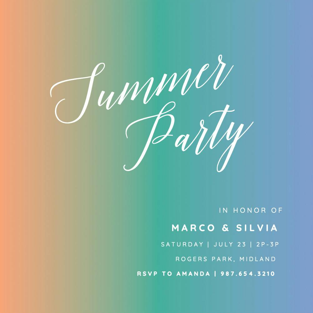 Dream gradient - pool party invitation