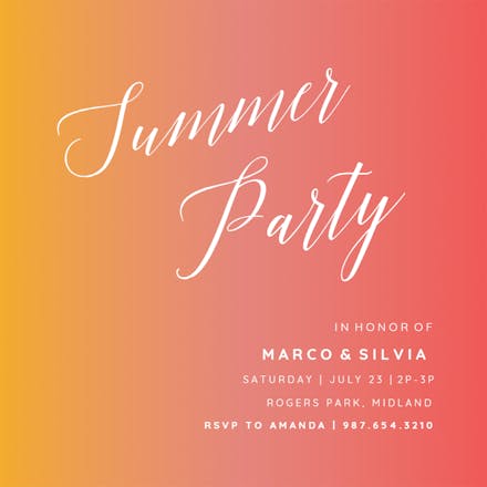 Dream Gradient - Pool Party Invitation