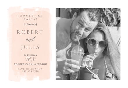 Elegant Brush Stroke - Pool Party Invitation