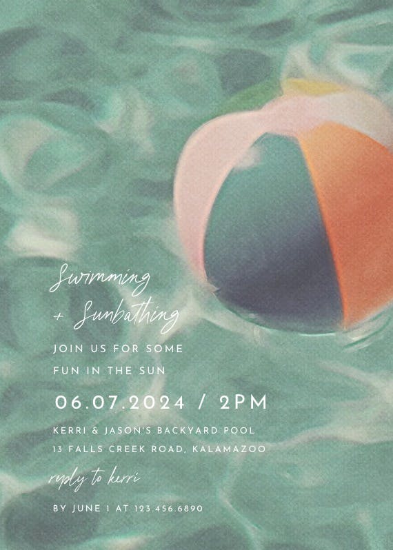 Floating ball -  invitación para pool party