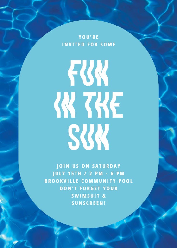 Fun in the sun - party invitation