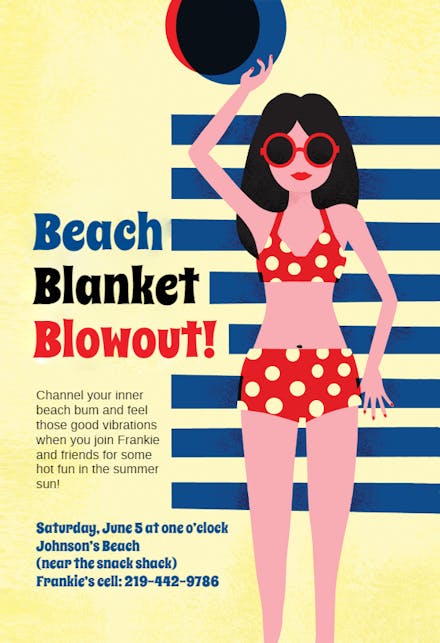 Good Vibrations - Pool Party Invitation