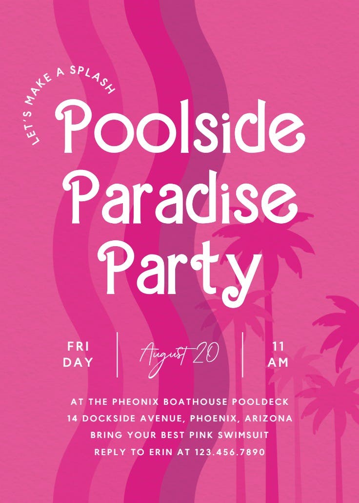 It's paradise - invitación de fiesta