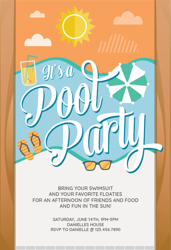 It's a Pool Party - Pool Party Invitation Template (Free) | Greetings ...