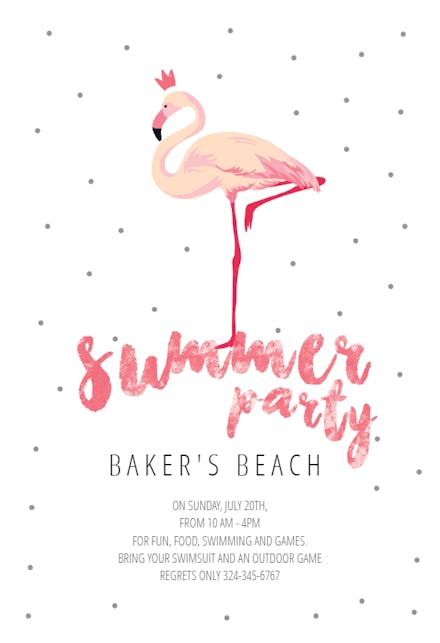 King of Beach - Pool Party Invitation